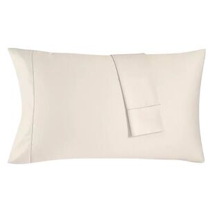 Charter Club Solid 550 TC 100% Cotton Pillowcase King Pair Ivory Natural